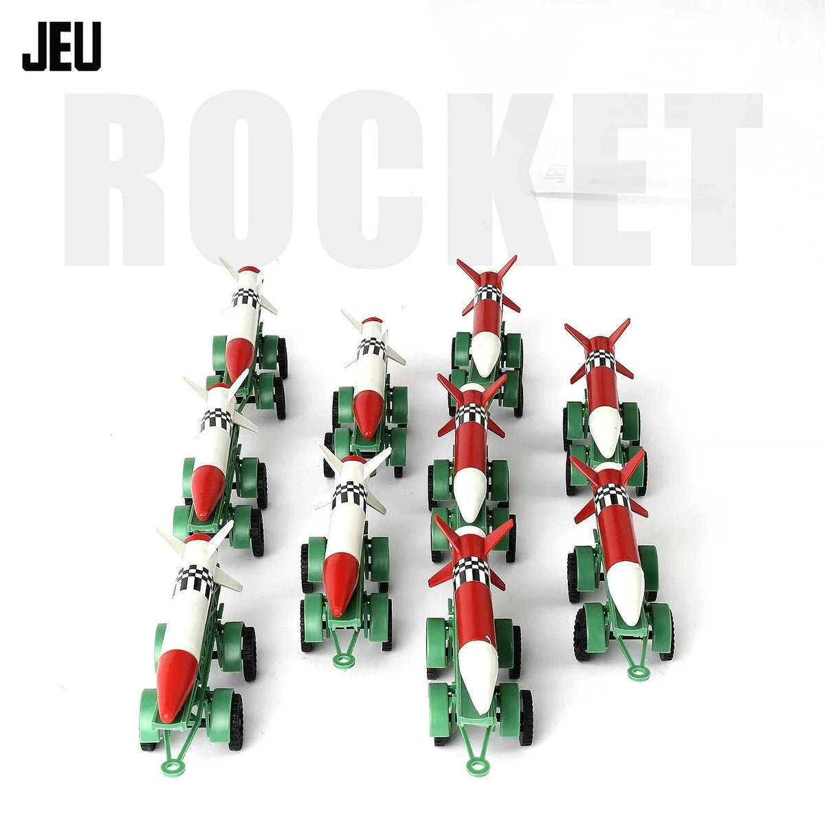 JEU 10Pcs Military Missile Rocket Transport Truck Set, Diecast Toy Gift for Boy JEU - KOEEK