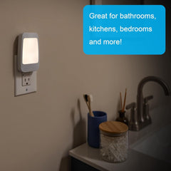 new GE 4-in-1 LED Power Failure Night Light, Dusk-to-Dawn 1 Pack, White Square 07FC0E-D4 - KOEEK