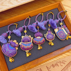 Song Jin Gourd Pendant/bag Hanging/car Hanging Double-Sided Maneki Neko Pendant 07FC0E-D4 - KOEEK