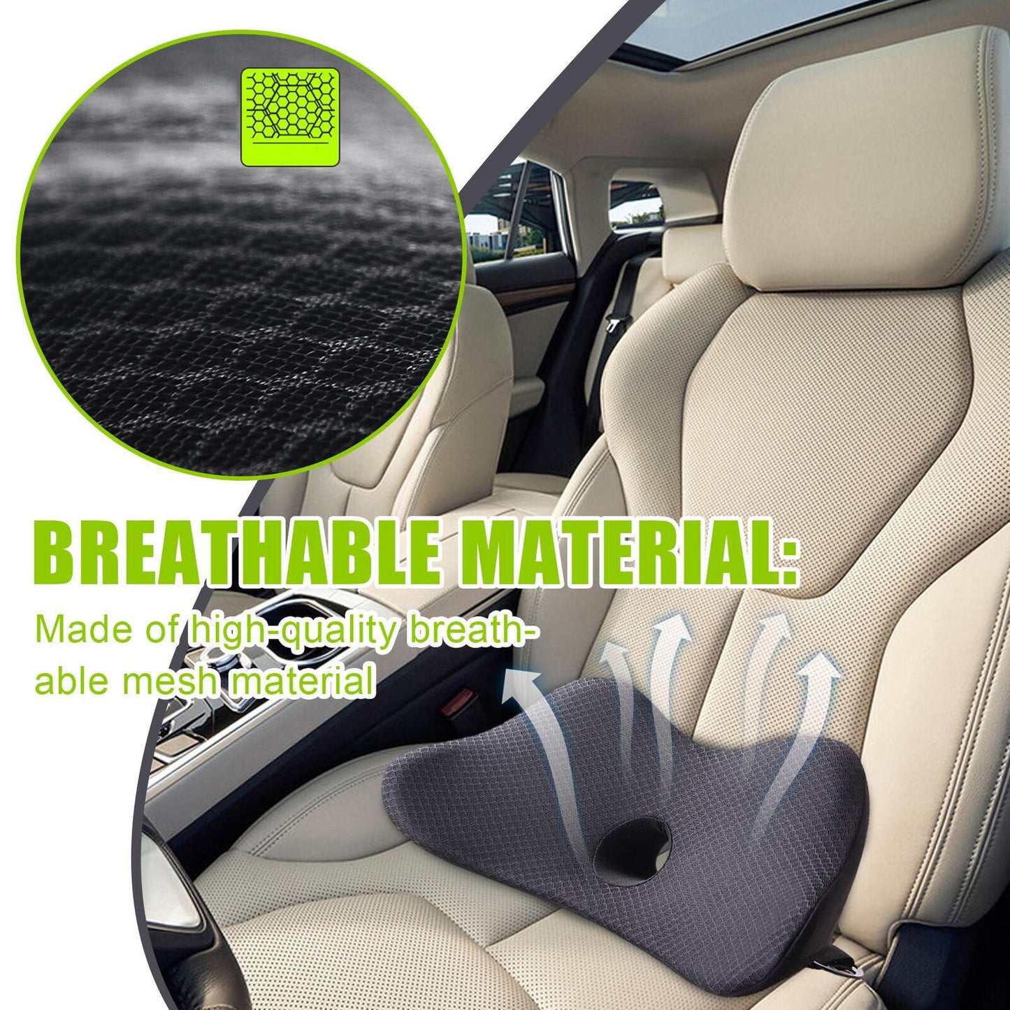 new Driver Seat Cushion for Office Chair and Car Seat - Orthopedic Coccyx Cushion koeek - KOEEK