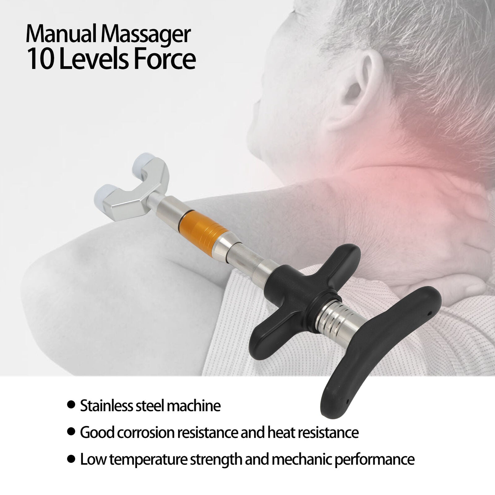 new Spinal Massager Chiropractic 6 Massage Heads For Spine Back Massage(Gold ) HGF koeek - KOEEK