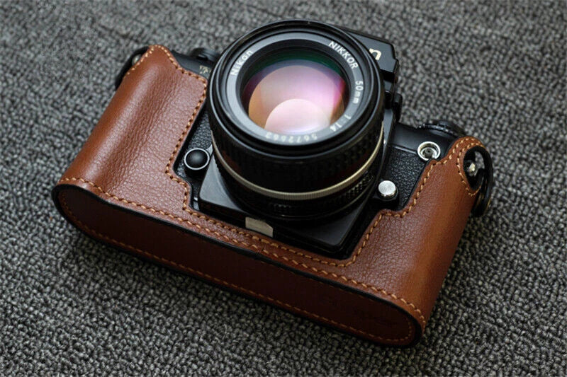Handmade Leather Half Case Retro Protective Cover For Nikon F3 Camera 07FC0E-D4 - KOEEK