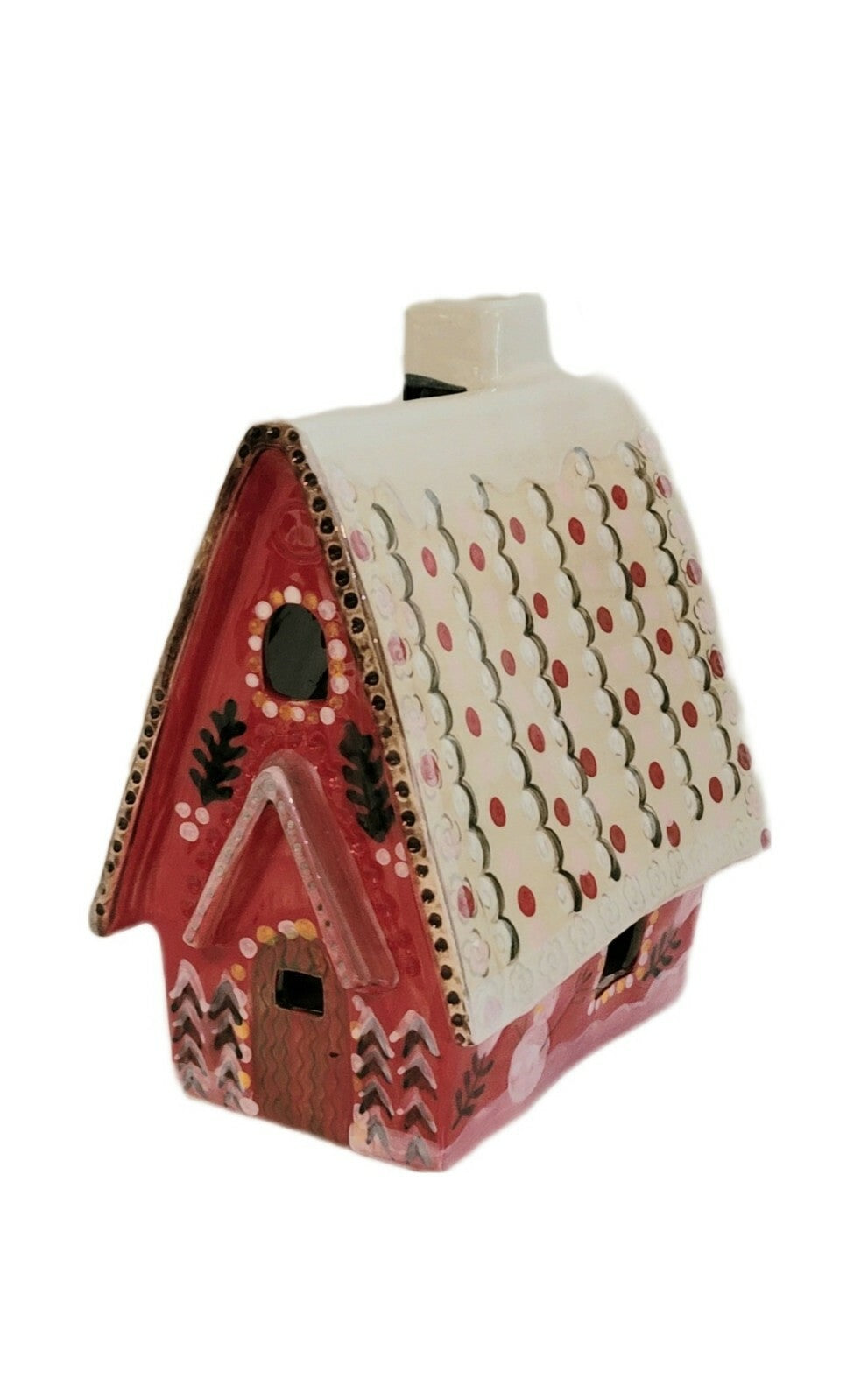 Anthropologie Nathalie Lete Holiday Village House Red Ceramic Tea Light Cottage ANTHROPOLOGIE - KOEEK