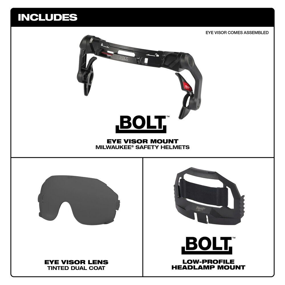 new Milwaukee Bolt Eye Visor - Tinted Dual Coat Lens (Compatible With Milwaukee koeek - KOEEK