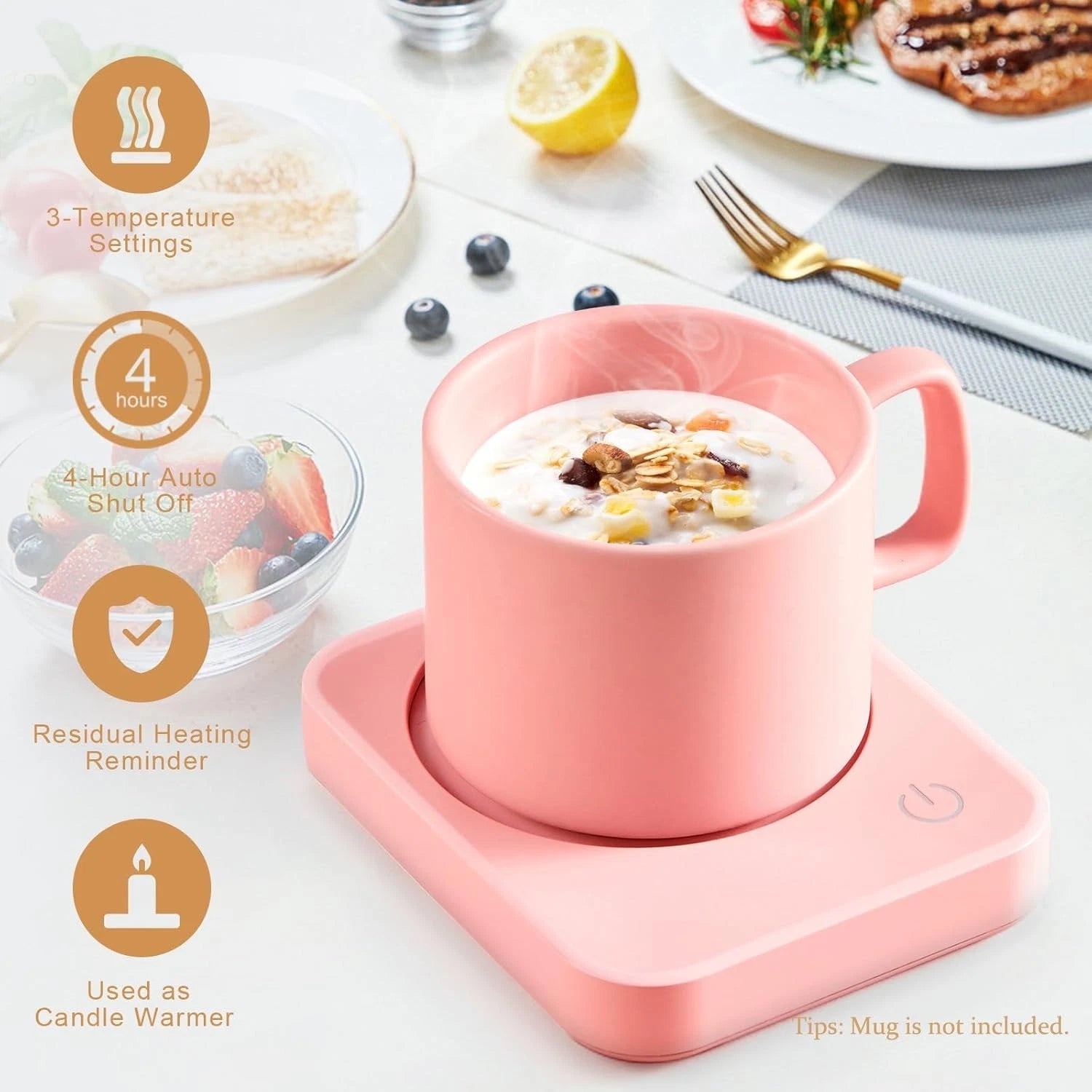 Desktop coffee cup warmer, automatic shut-off, 3 temperature settings 07FC0E-D4 - KOEEK