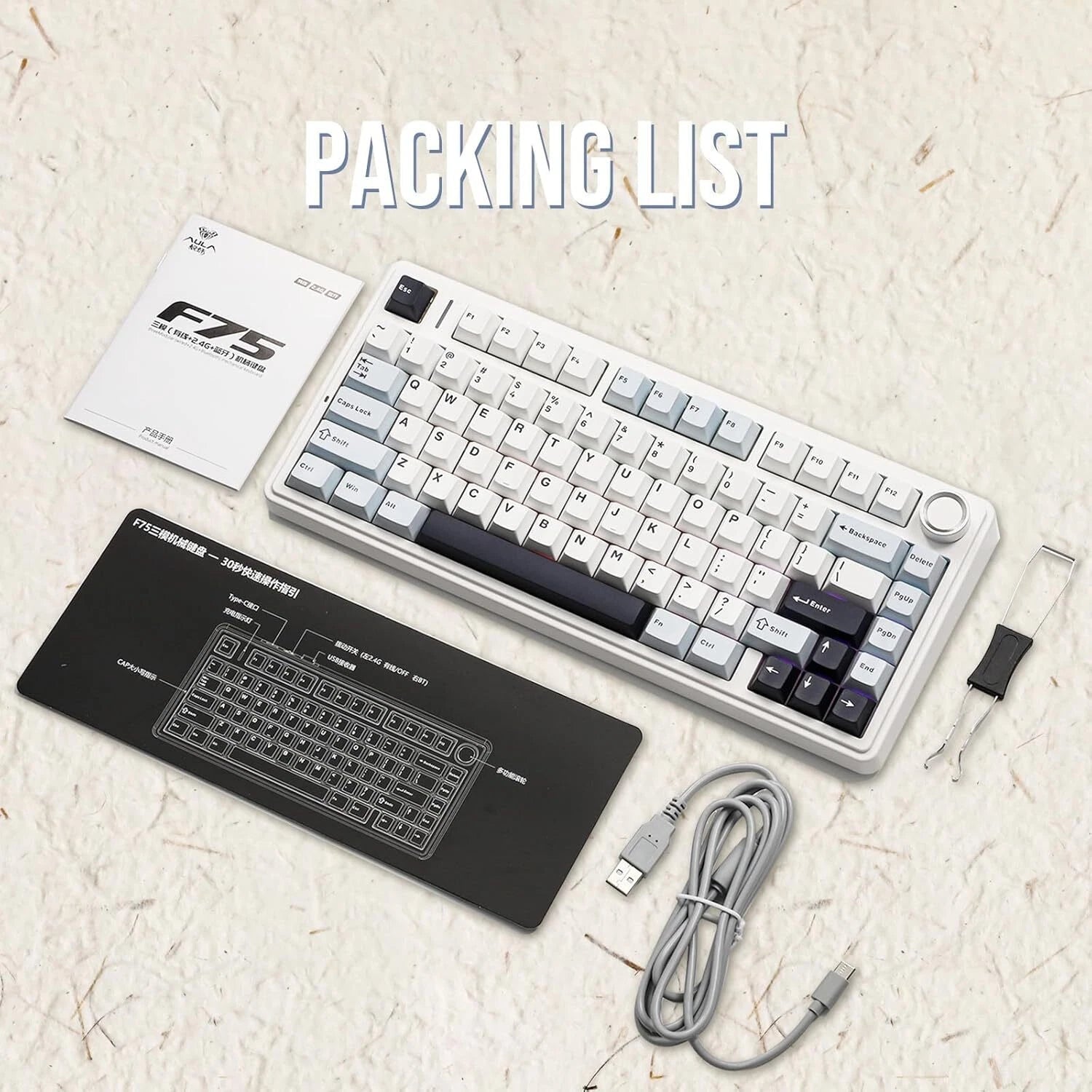 Mechanical Keyboard, 75% Wireless Hot Swap Gaming Keyboard 07FC0E-D4 - KOEEK