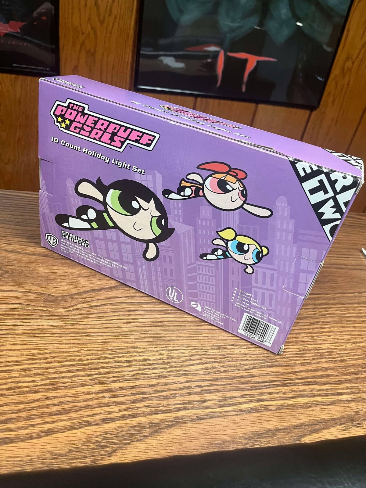 2001 GEMMY THE POWERPUFF GIRLS 10 COUNT HOLIDAY CHRISTMAS LIGHTS & BOX - WORKS GEMMY - KOEEK