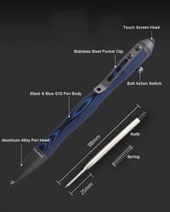 G10 Aluminum Alloy Ballpoint Pen Stylus Tip Touch Screen Pocket Writing EDC Pen 07FC0E-D4 - KOEEK