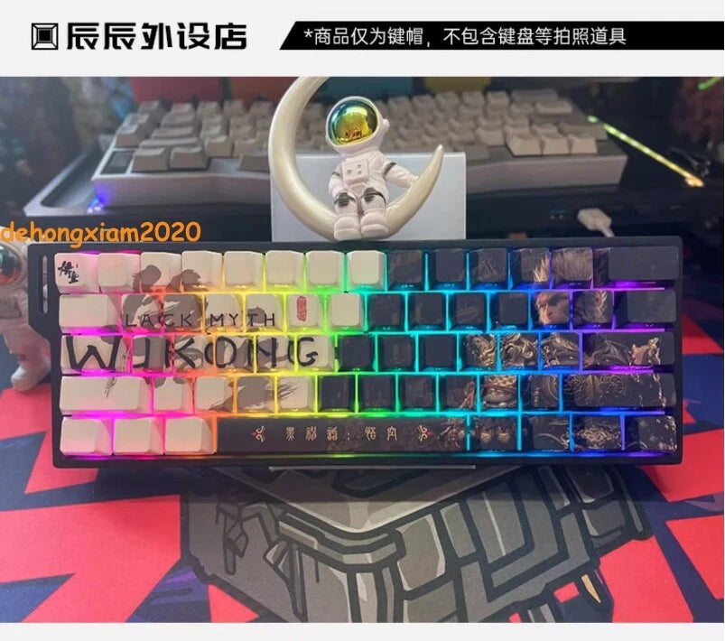 128Keys Black Myth: Wukong Theme PBT Cherry Keycaps for MX Mechanical Keyboard 07FC0E-D4 - KOEEK