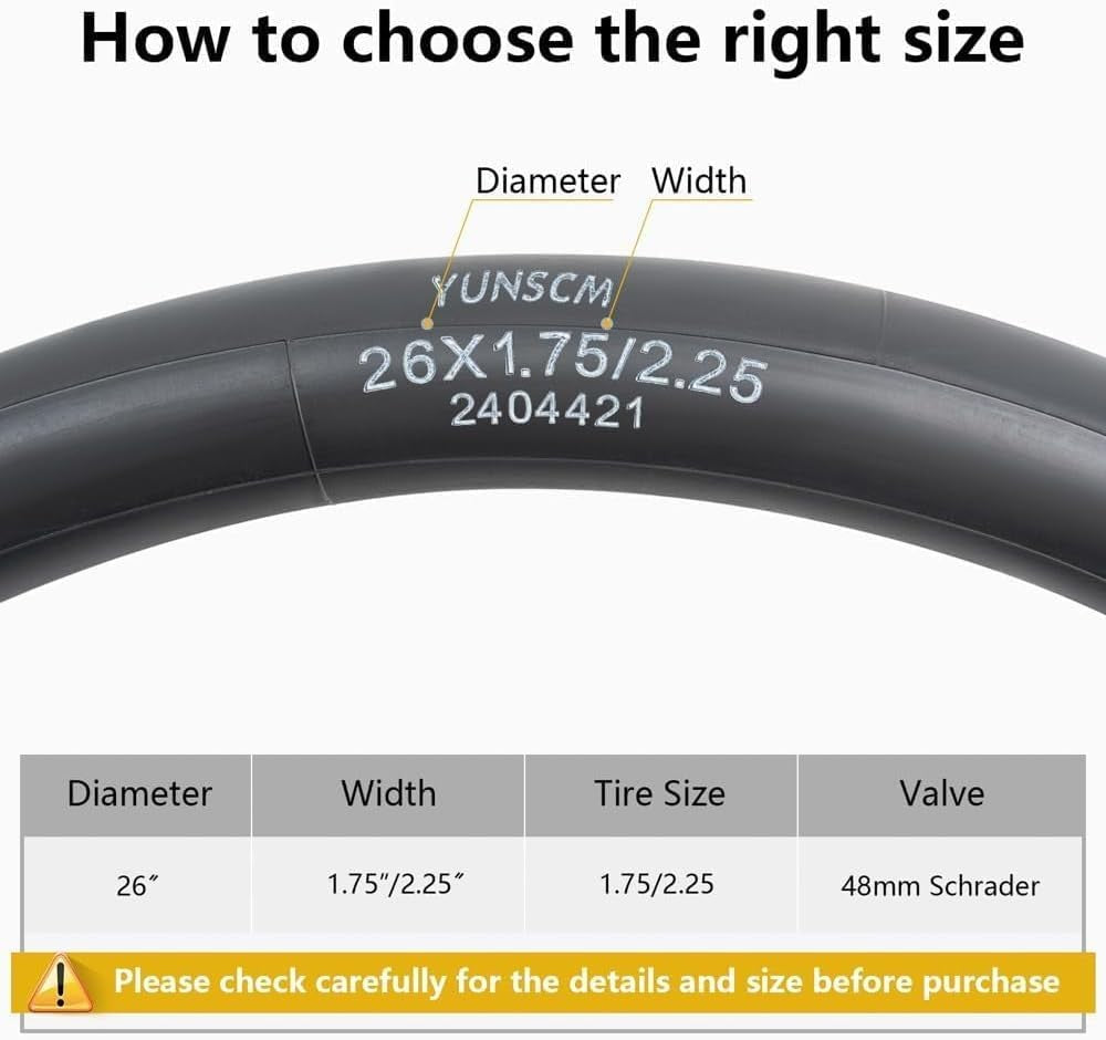 new 2-PCS 26" Heavy Duty Bike Tubes 26x1.95 26x2.10 26x2.125 AV48MM Schrader... 07FC0E-D4 - KOEEK