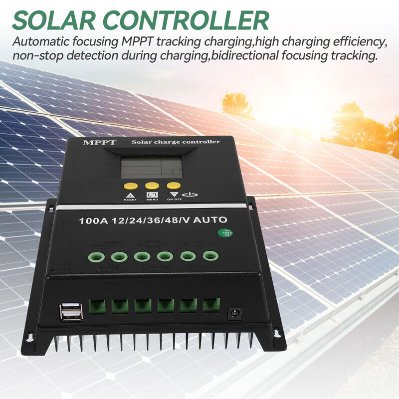 ny 12/24V 60/80/100A MPPT Solar Charge Controller Panel Batteriregulator Dual USB