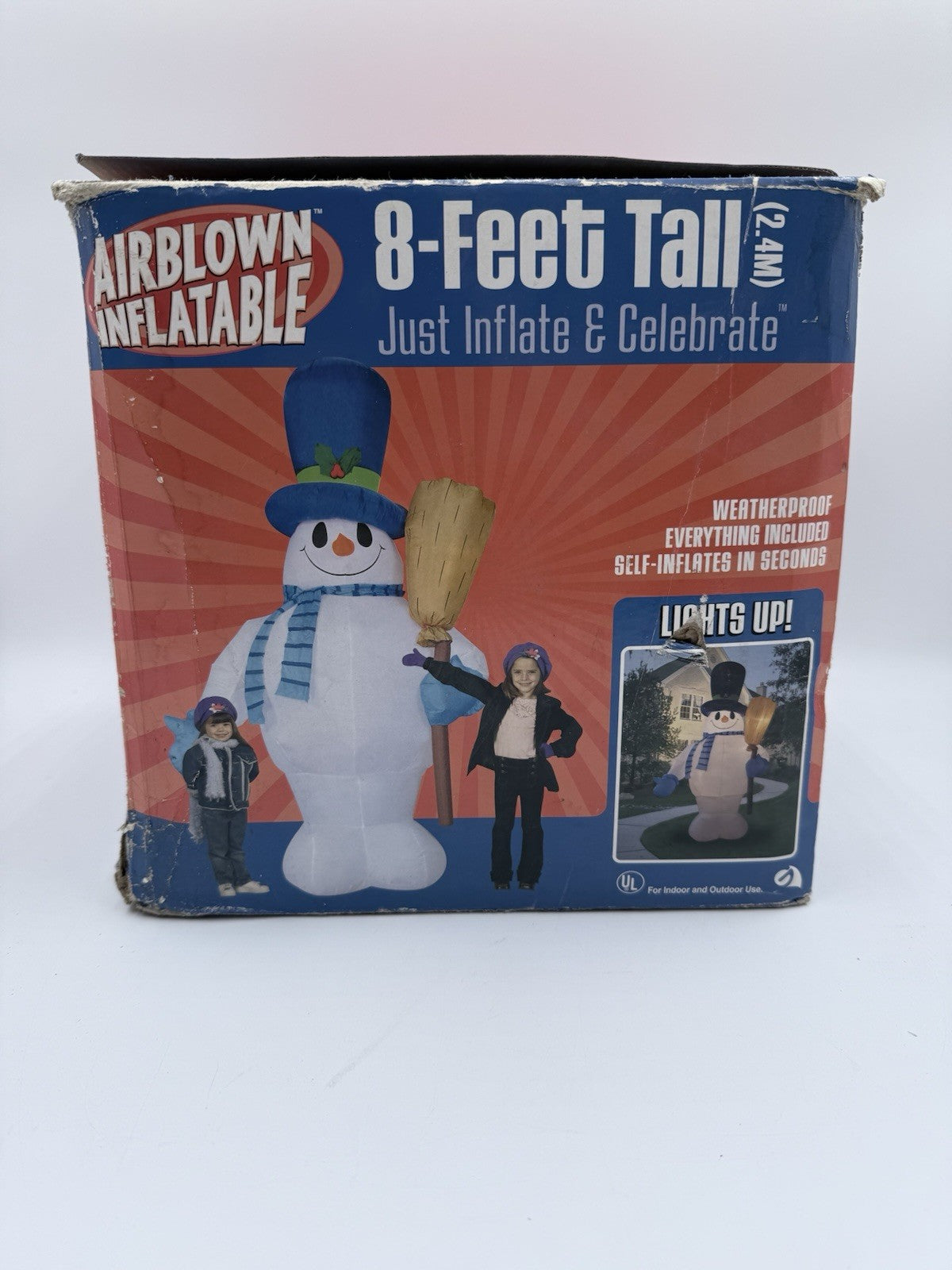 Gemmy Airblown 8 FT - INFLATABLE SNOWMAN LIGHT UP CHRISTMAS GEMMY - KOEEK