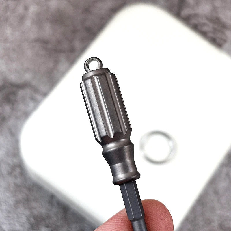Mini Pocket Titanium S2 steel Screwdriver Portable Outdoor Keychain EDC Gadget 07FC0E-D4 - KOEEK