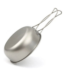 Pure Titanium Foldable Bowl Portable Camping Travel Tableware Scalded Frying Pan 07FC0E-D4 - KOEEK