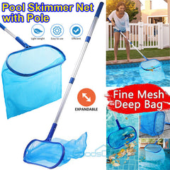 ny Heavy Duty Pool Skimmer Leaf Rake Net Scooper, Rengjøring Svømmebasseng, med stang