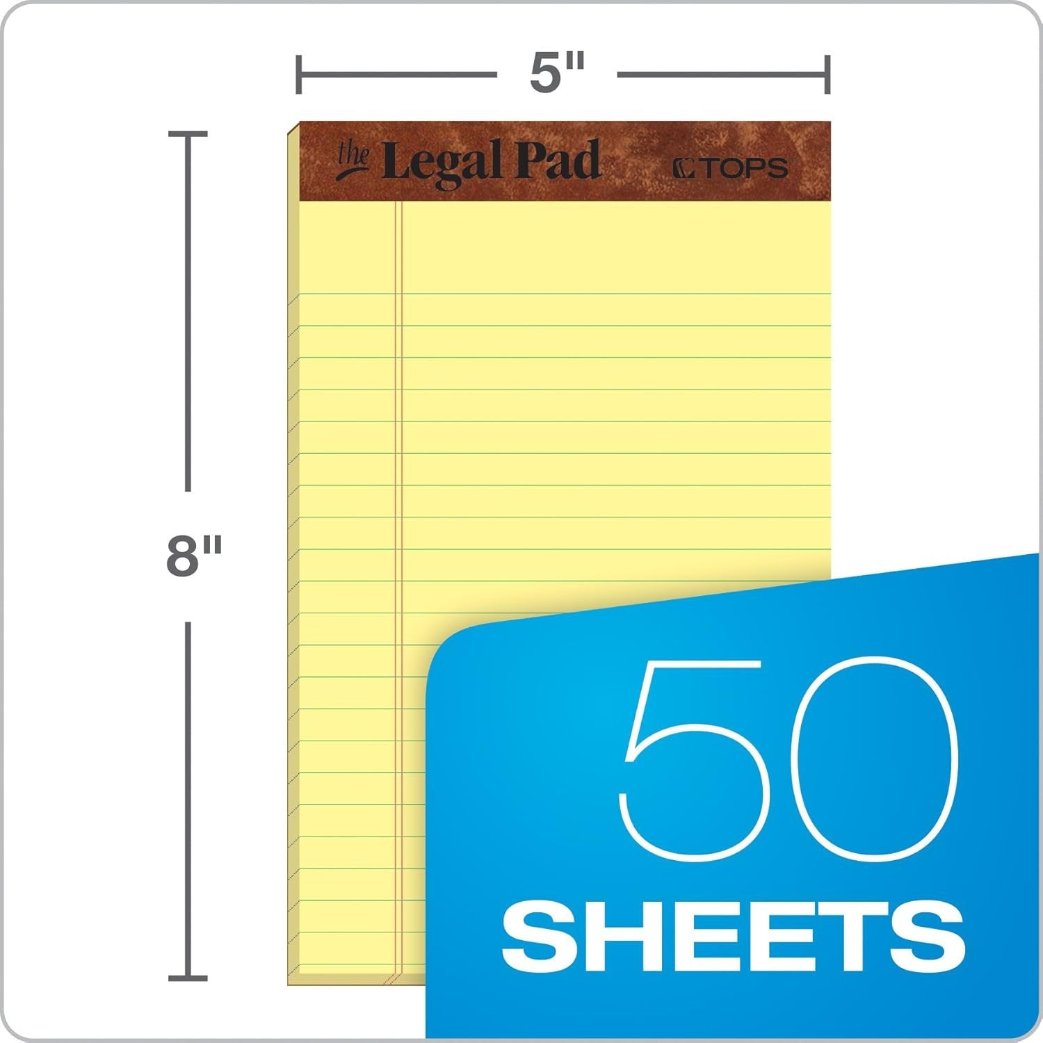 new TOPS 5 x 8 Legal Pads, 12 Pack, The Pad , Narrow 5 x 8, Canary TOPS - KOEEK