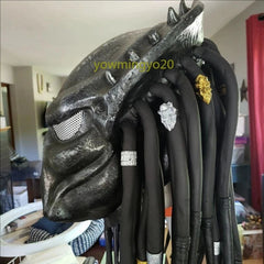 IN US Predator Alien vs Predator Mask Helmet w/ Braid Halloween Cosplay Costume 07FC0E-D4 - KOEEK