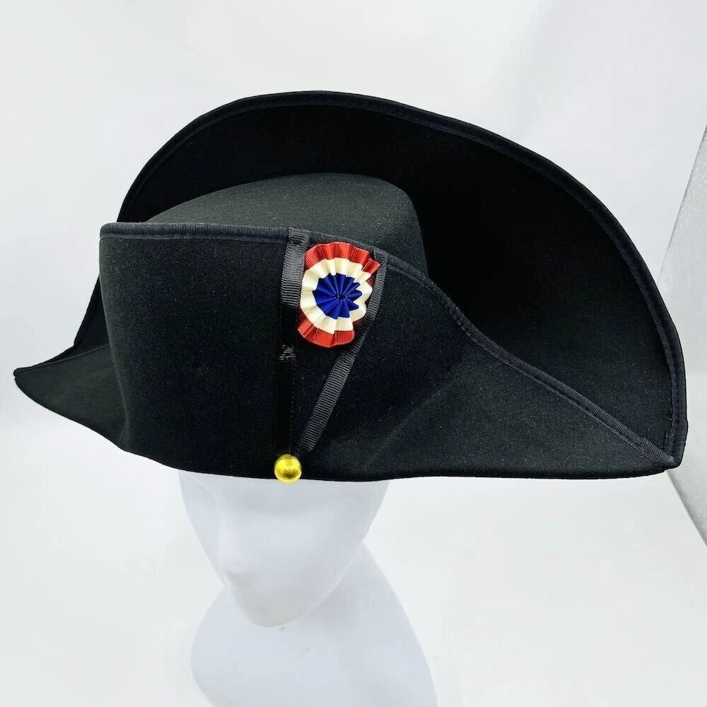 Presell Napoleon French Admiral Captains Bicorne Hat Cosplay Woolen Cap Props 07FC0E-D4 - KOEEK