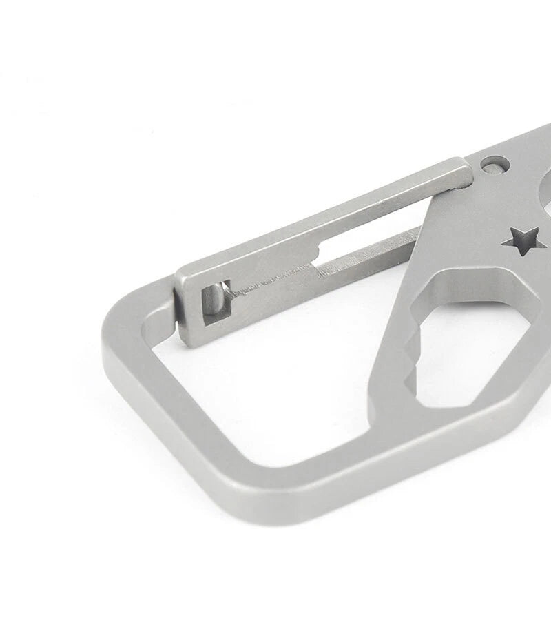 Titanium Alloy Pocket Key Chain Carabiner Bottle Opener Wrench Outdoor Multi EDC 07FC0E-D4 - KOEEK