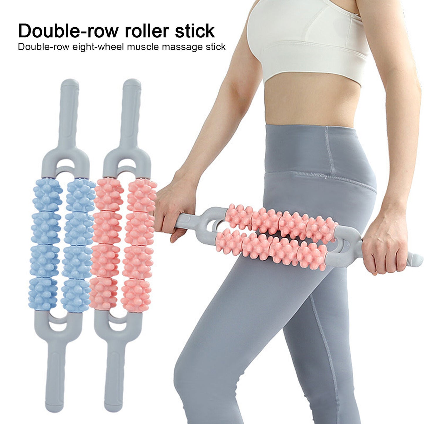 new Scraping Therapy Treatment Guasha Massage Double Row Roller Legs Back Neck koeek - KOEEK