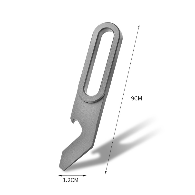 EDC Titanium Keychain Pry Bar Crowbar Pocket Opener Wrench Outdoor Multi Tools 07FC0E-D4 - KOEEK