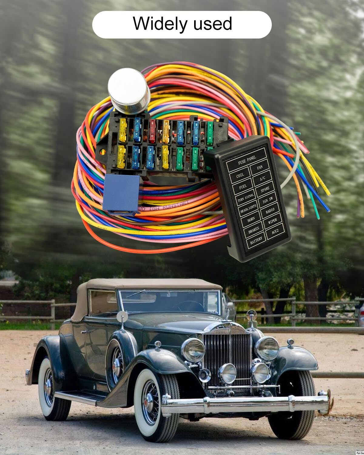 new 14 Circuit Universal Wiring Harness Fit for Street Muscle Car Hot Rod Rat XL... 07FC0E-D4 - KOEEK