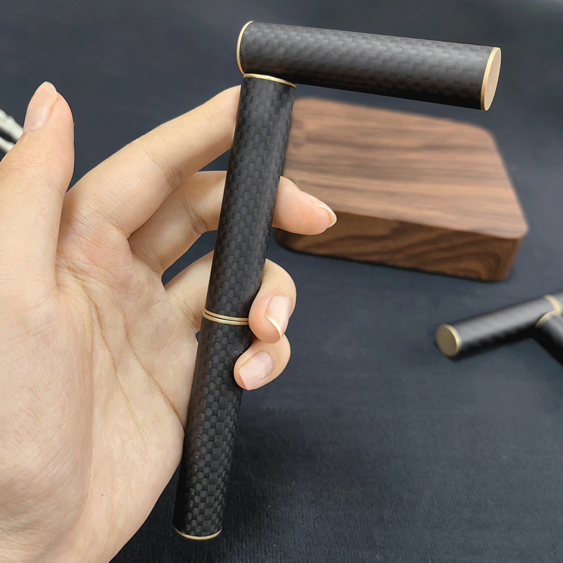 EDC Carbon Fiber + Brass 3 Section Fingert Spinner Top Adult Toy Magnetic Metal 07FC0E-D4 - KOEEK