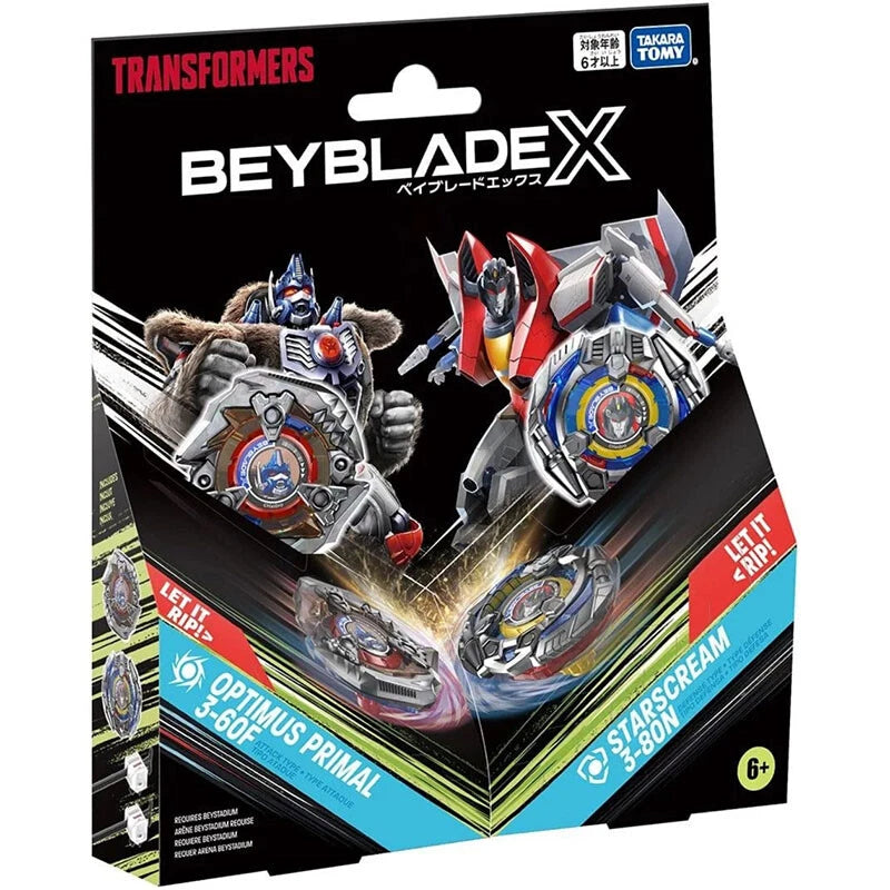TAKARA TOMY Optimus Primal 3-60F vs. Starscream 3-80N 2 Pack Beyblade X Official TAKARA - KOEEK
