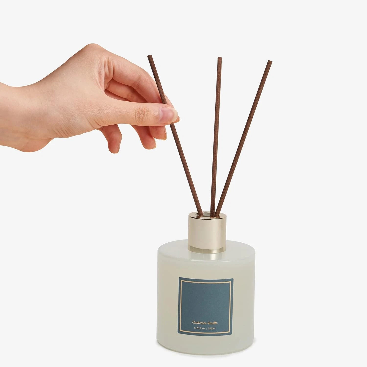 Premium Reed Diffuser Set with Preserved Baby's Breath & Cotton Stick Cashmere 07FC0E-D4 - KOEEK
