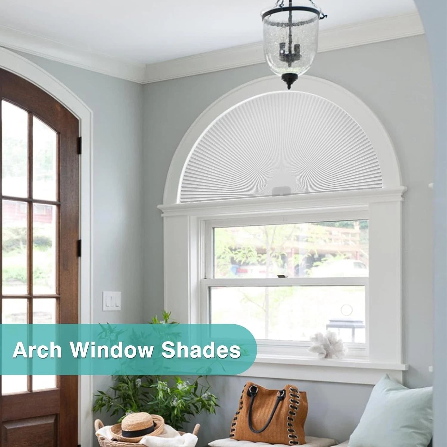 Long blackout arched curtain, blackout type, half-moon shape (radius: 24 inches) 07FC0E-D4 - KOEEK