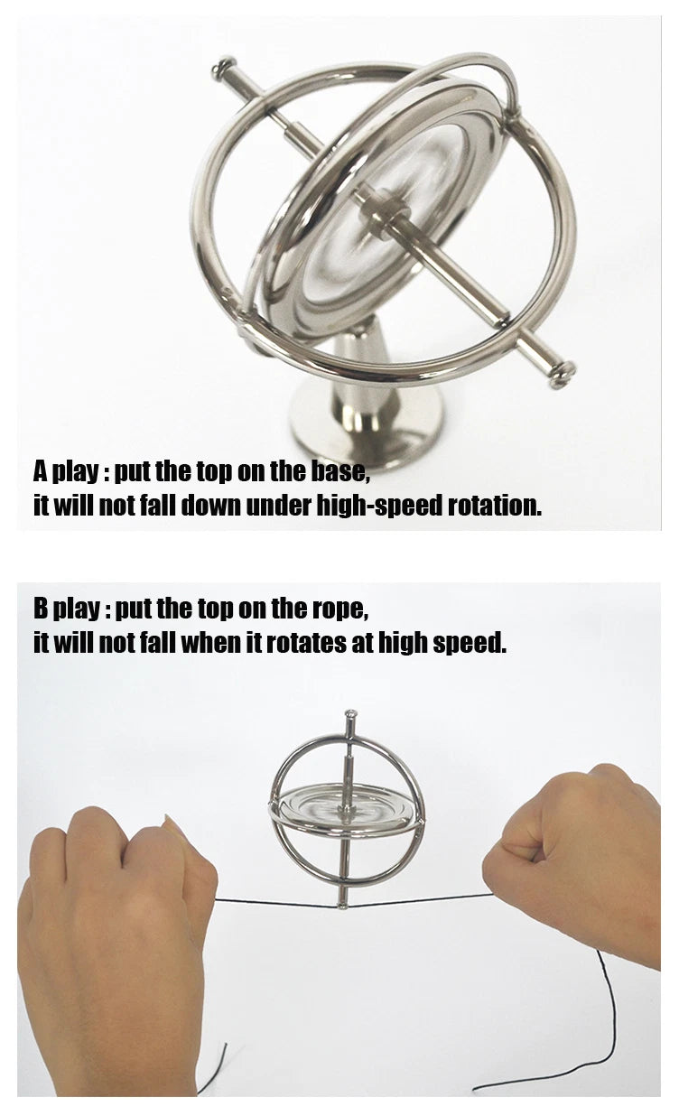 Metal Gyroscope Anti Gravity Rotating Balance Mechanical Gyroscope Teaching Tool 07FC0E-D4 - KOEEK
