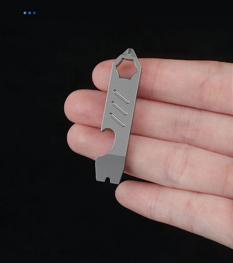 Outdoor Mini Titanium Keychain Multi Tools Pry Bar Crowbar Opener Pocket EDC 07FC0E-D4 - KOEEK