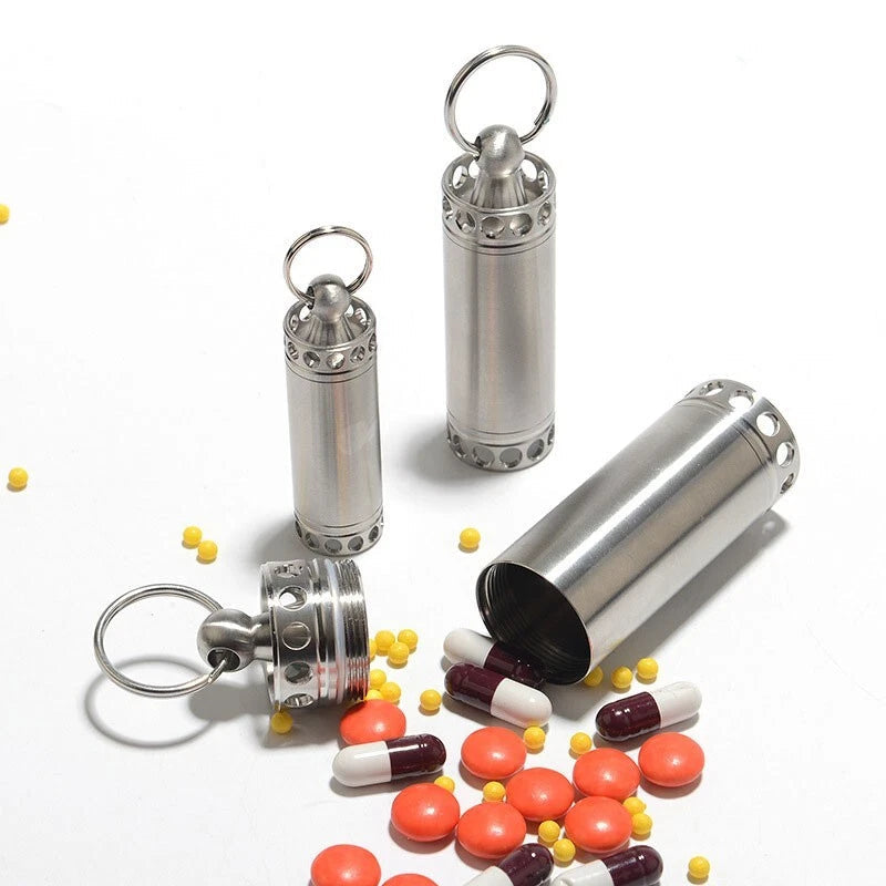 EDC High Stainless Steel Waterproof Storage Box Pill Case Outdoor Container Tool 07FC0E-D4 - KOEEK