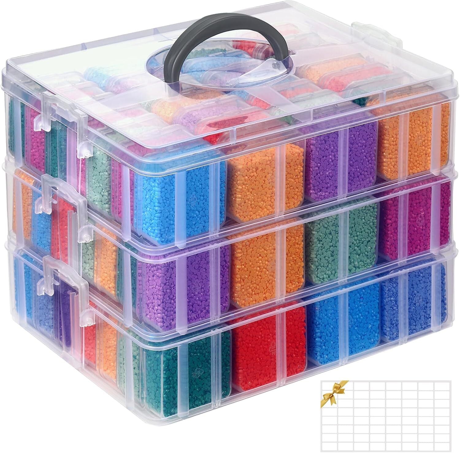 new Douorgan Bead Organizer Box, 84 Pcs Small Organizers, 3-Tier 3Tier