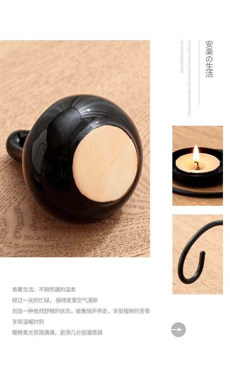 Black Hanging Aromatherapy Burner Candle Wax Warmer Lamp Home Indoor Decor 07FC0E-D4 - KOEEK