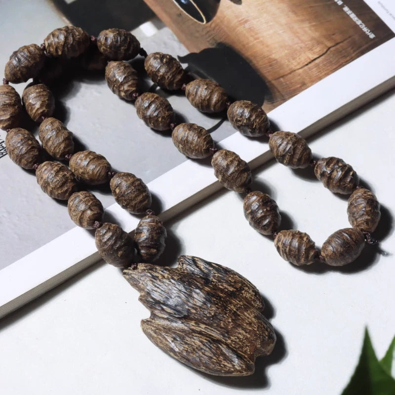 10mm Vietnam Nha Trang Black Kyara Agarwood Bead Necklace Prayer Beads Car Hang 07FC0E-D4 - KOEEK