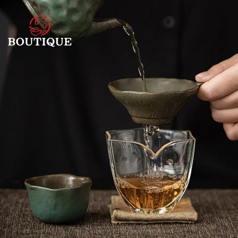 Lotus Leaf Tea Strainer Tea Filter Ceramic Kung Fu Tea Set Household Gift 07FC0E-D4 - KOEEK
