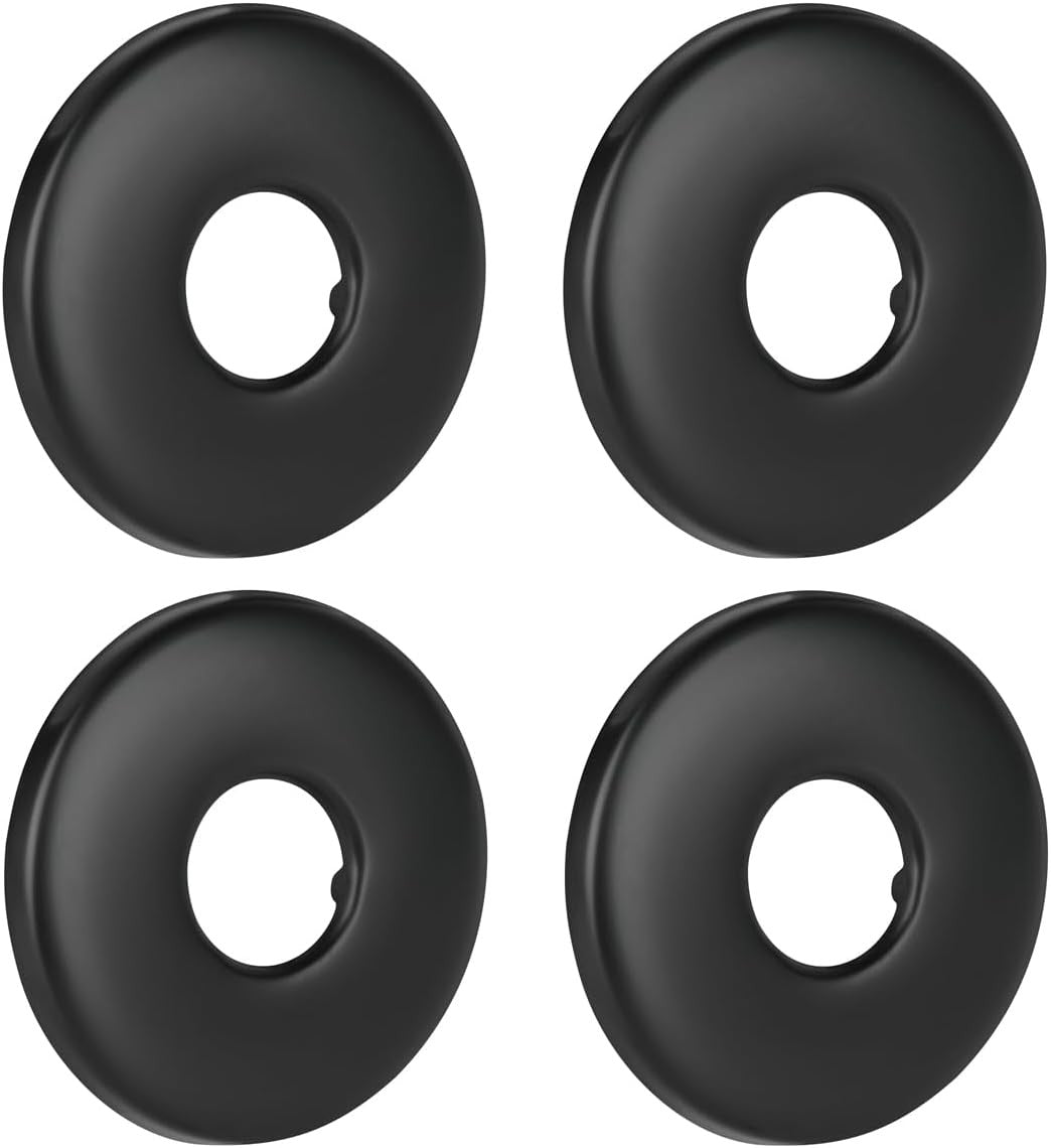 new 4 Pack Shower Arm Flange, Round Replacement Escutcheon Plate, 2.5 Black 07FC0E-D4 - KOEEK