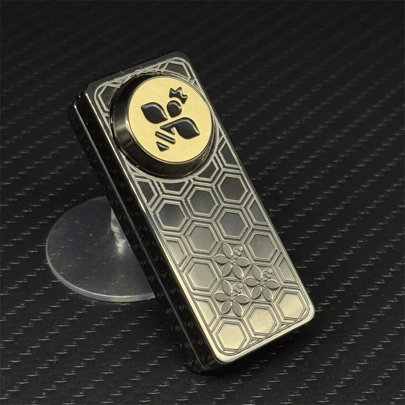 EDC Fidget Slider Bee with Crown Stainless Steel Mechanical Push Fidget Toy Gift 07FC0E-D4 - KOEEK
