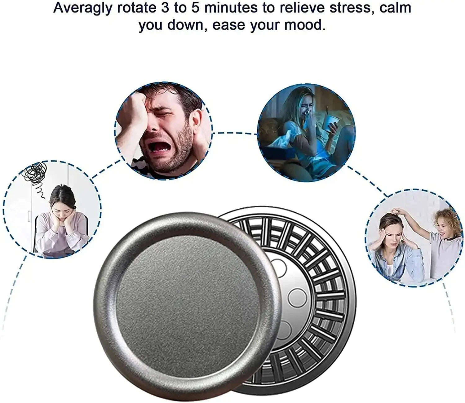 Fidget Slider EDC Coin  Fidget Clicker Haptic Coin Office Fidget Toy for Adults 07FC0E-D4 - KOEEK