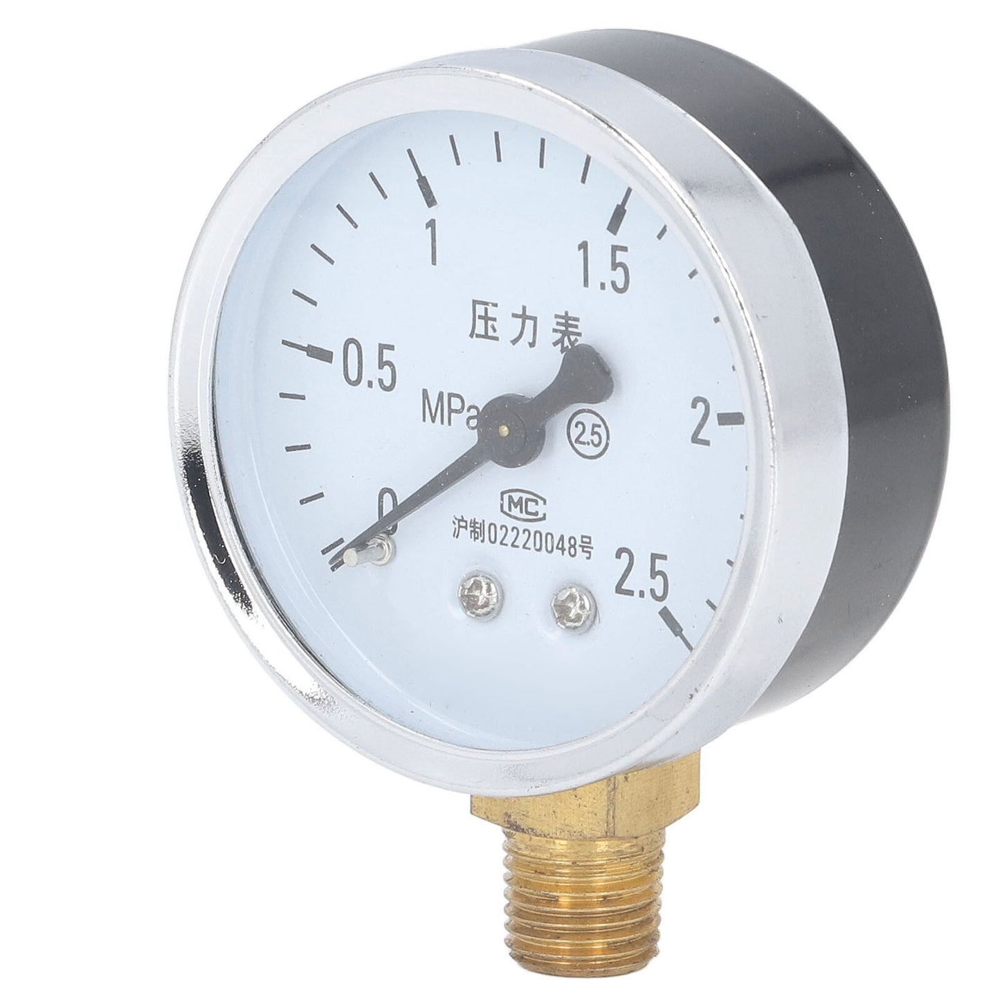 new Pressure Gauge 1/4NPT Transparent Dial Accuracy Level 2.5Pressure Gauge0-2.5Mpa koeek - KOEEK