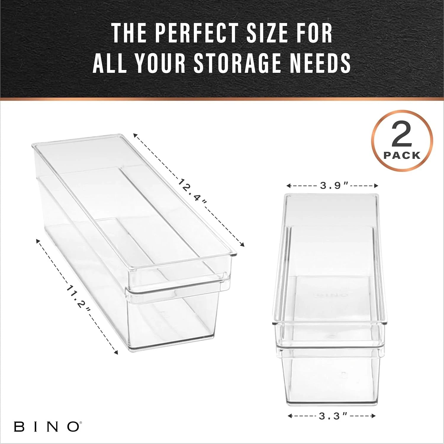 Plastic storage box, small -Shallow transparent container for household storage 07FC0E-D4 - KOEEK
