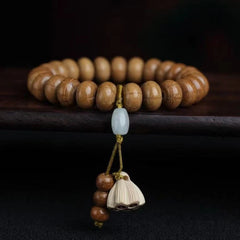 Liudao Wood Mala Bracelet 10mm Sandalwood Prayer Beads Unisex Handmade Gift 07FC0E-D4 - KOEEK