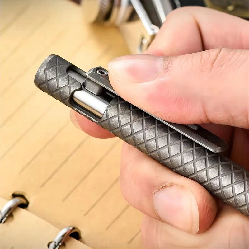 Titanium PEI Ballpoint Pen Bolt Action Signature Writing EDC Pocket Pen Gifts 07FC0E-D4 - KOEEK