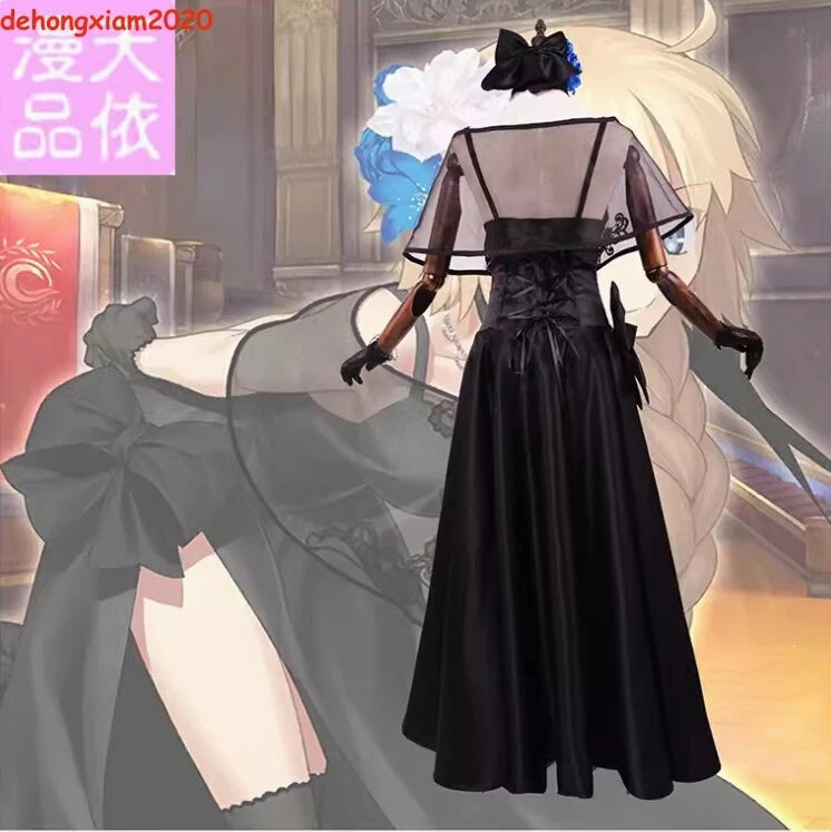 Fate Grand Order Jeanne d'Arc Cosplay Costume Black Dress Women Girl Outfit 07FC0E-D4 - KOEEK