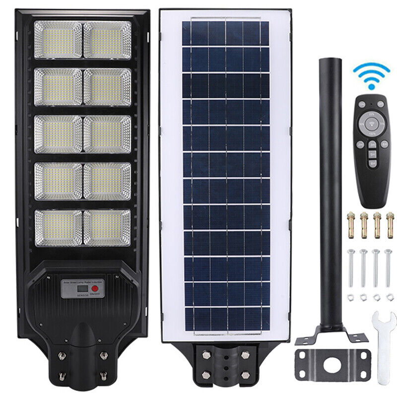 ny udendørs kommerciel 10000000LM LED Solar gadelys Dusk-to-Dawn vejlampe+stang