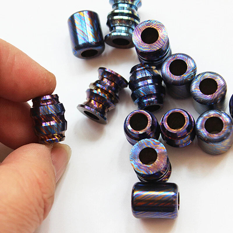 EDC Titanium MokuTi Timascus Lanyard Umbrella Beads Pendant Necklace DIY Bead 07FC0E-D4 - KOEEK