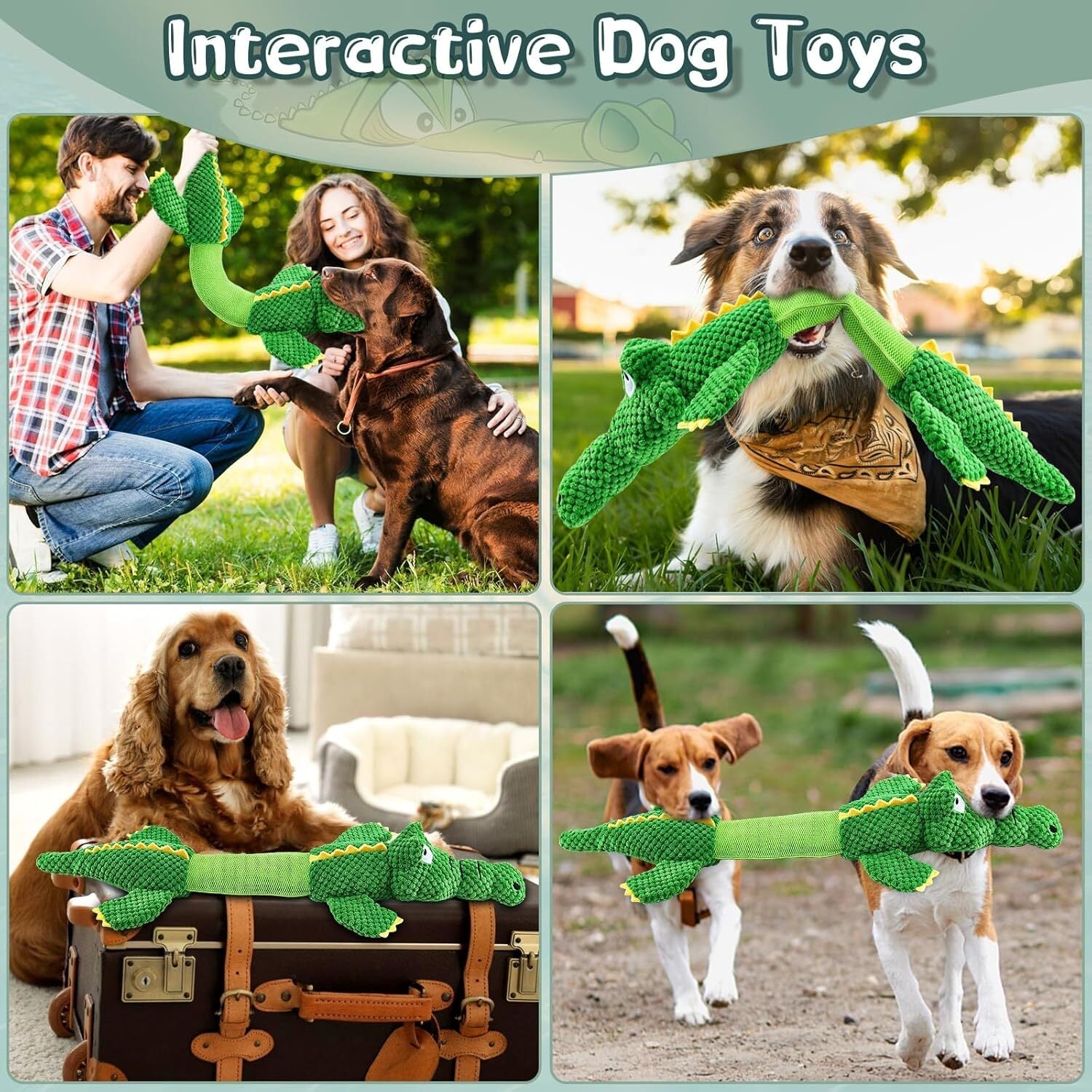 new Dog Toys for Large Dogs: Squeaky - Plush Chew Large, Green 07FC0E-D4 - KOEEK