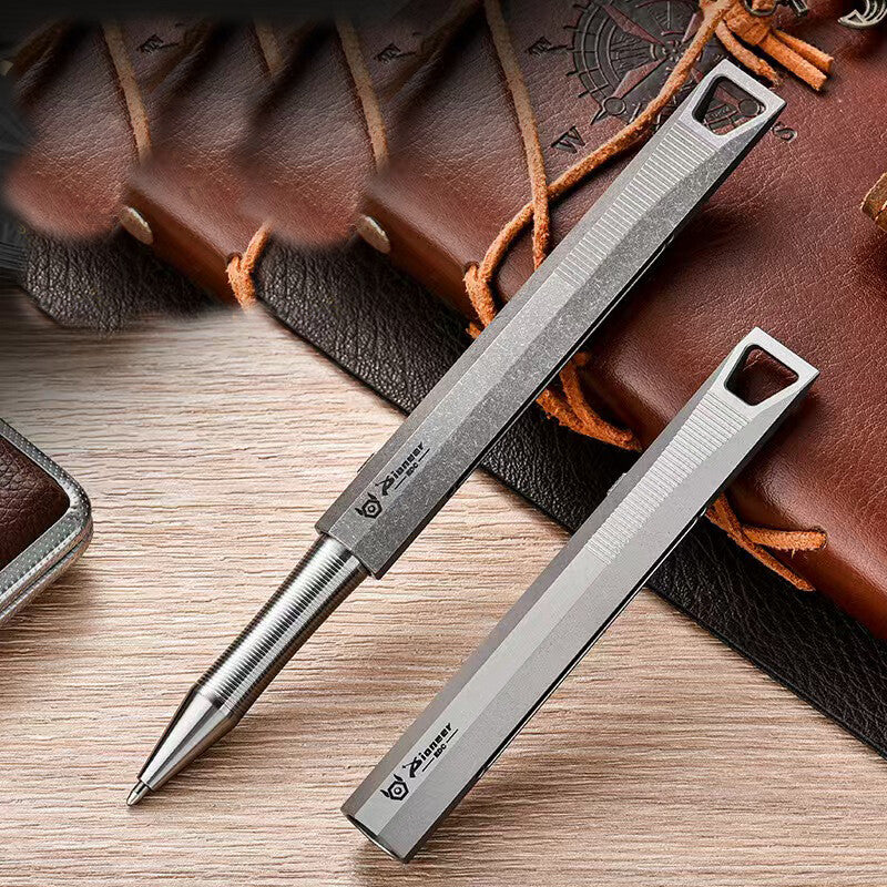 EDC Personalized Design Special-shaped Titanium Alloy Sliding Metal Ball Pen 07FC0E-D4 - KOEEK