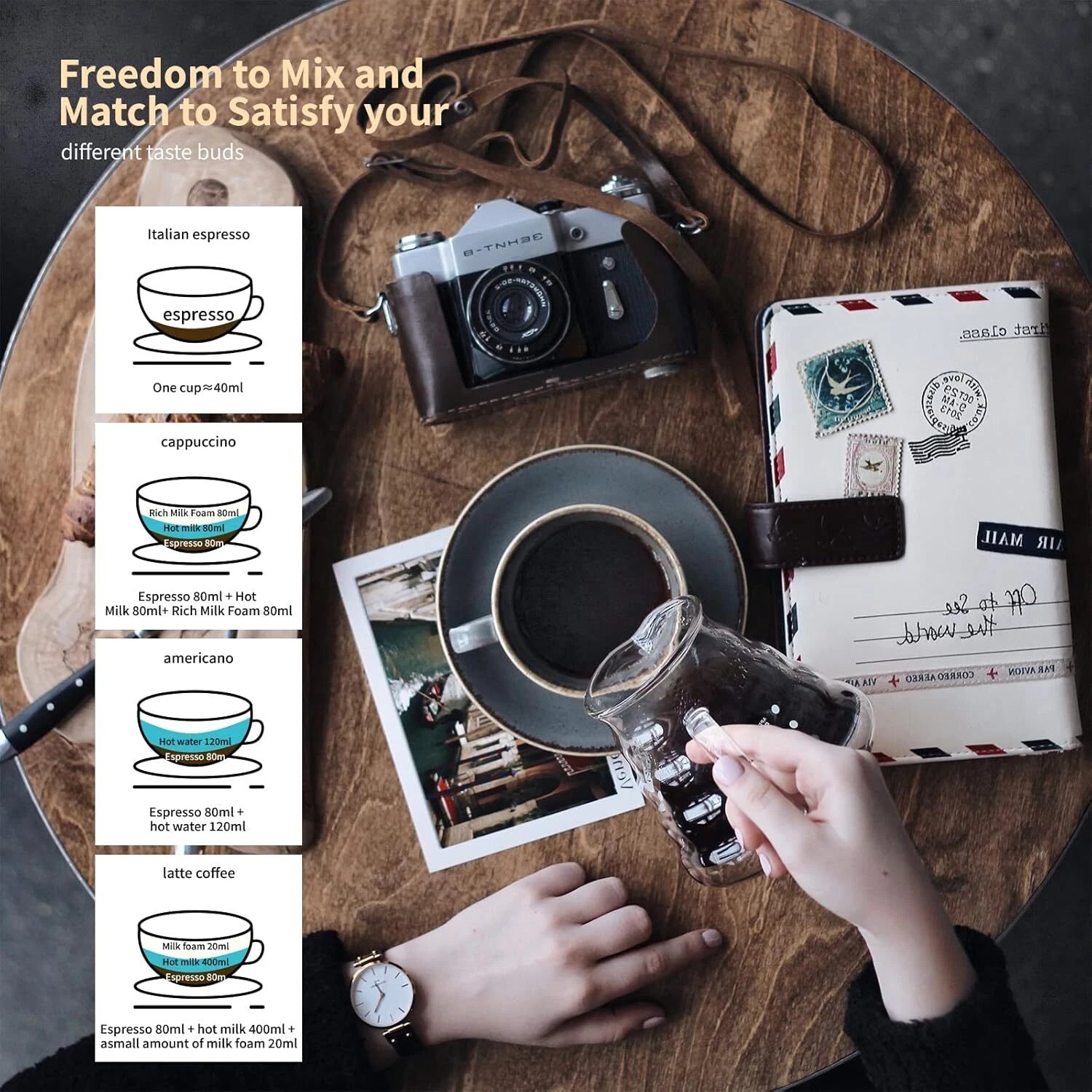 Coffee Maker, 6 Cup Electric Espresso Machine, Home Travel Coffee Gifts 07FC0E-D4 - KOEEK